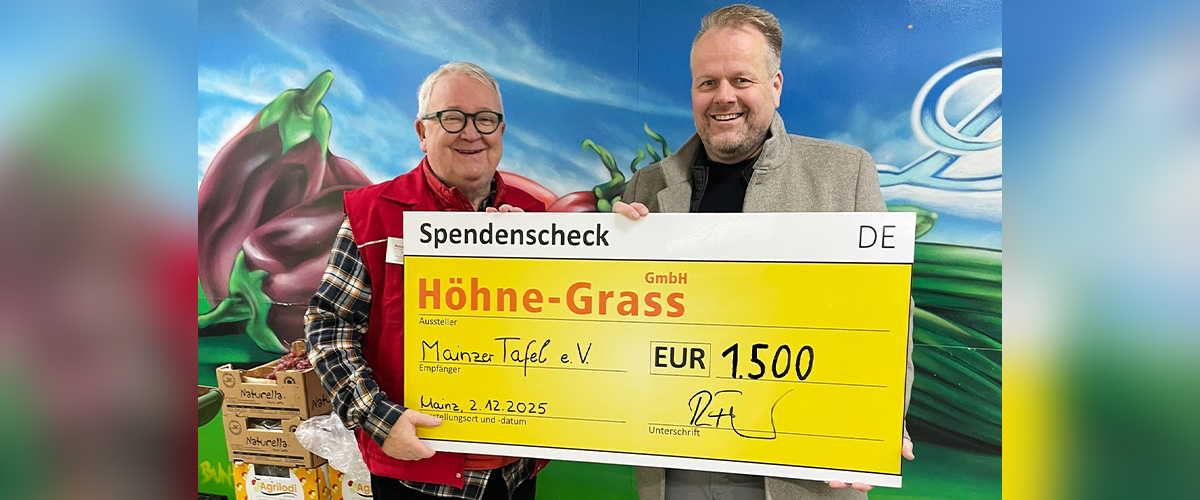 v.l.n.r.: Dieter Hanspach, Erster Vorsitzender der Mainzer Tafel e.V., und Ralf Feller, Prokurist der Möbelspedition Höhne-Grass GmbH v.l.n.r.: Dieter Hanspach, Erster Vorsitzender der Mainzer Tafel e.V., und Ralf Feller, Prokurist der Möbelspedition Höhne-Grass GmbH