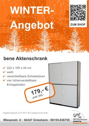 Weißer bene Aktenschrank mit abschließbaren Türen