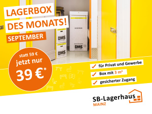 Platz für 30 Umzugskartons - Angebot im September