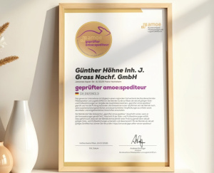 Höhne-Grass erhält erneut das Zertifikat „Geprüfter AMÖ-Spediteur“