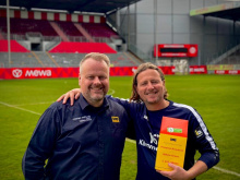 Bo Henriksen mit Betriebsleiter Ralf Feller in Mainz