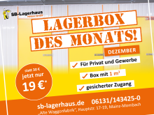 Lagerbox des Monats Dezember für nur 19 Euro. Jetzt reservieren!