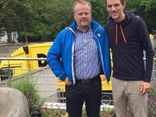 Thomas Tuchel und Speditionsleiter Ralf Feller